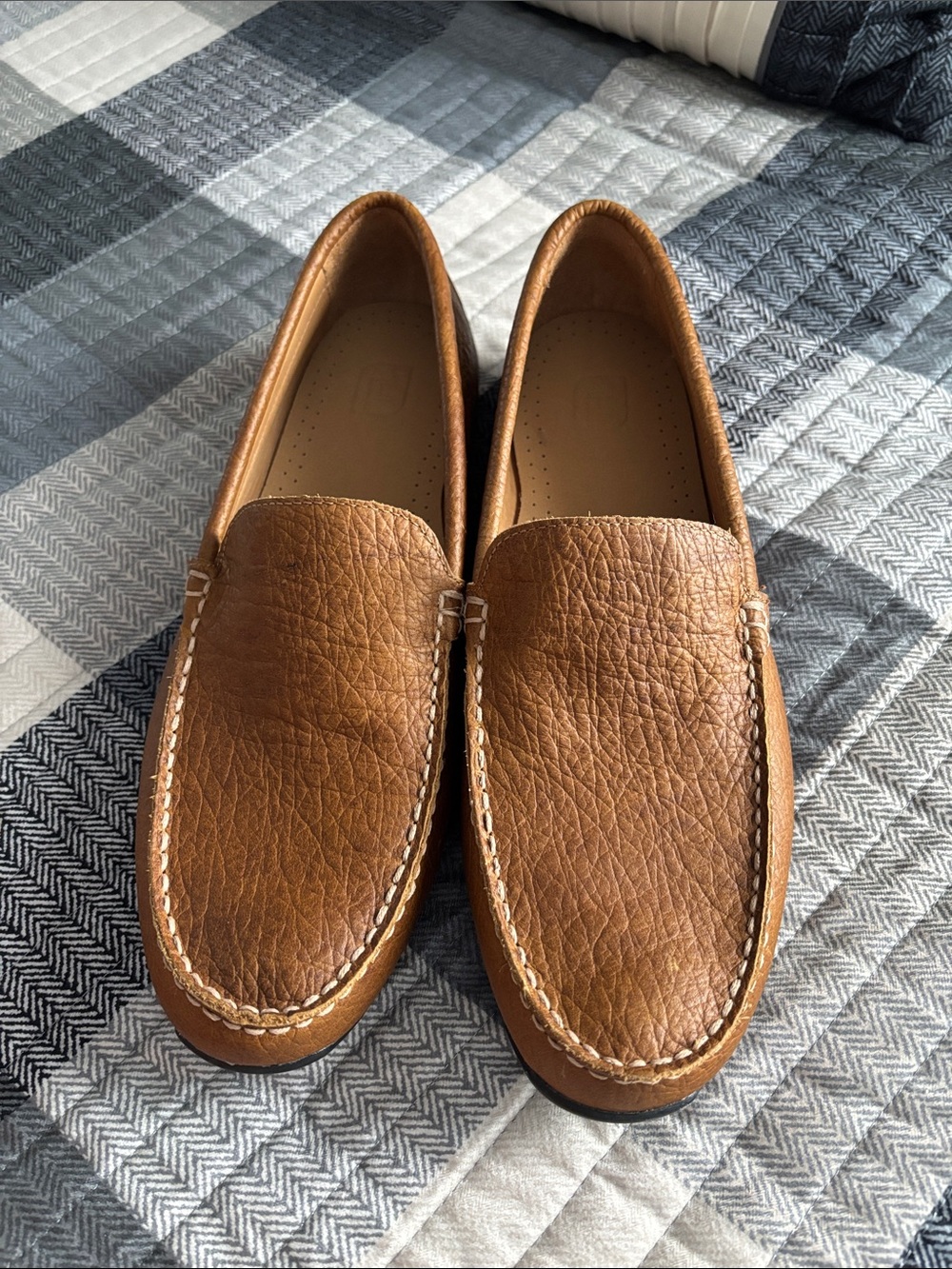 FootJoy Tan Leather Moc Toe Slip-Ons club casuals